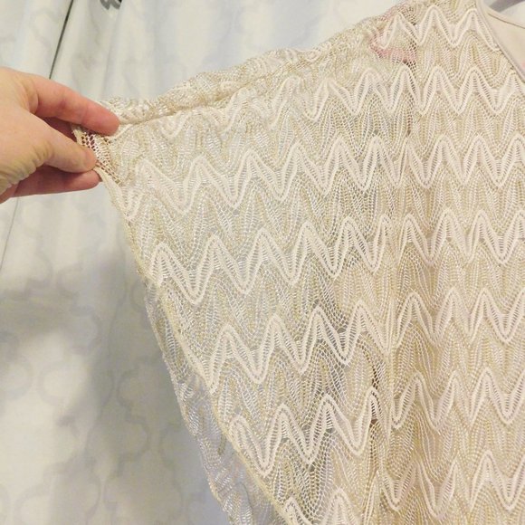 Olivia Blu - Cream Laced Poncho Laced Top - 3X (NWT) - Picture 3 of 8